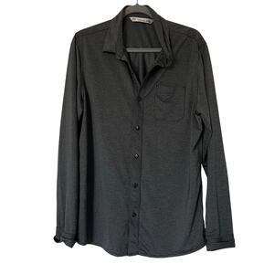 Travis Mathew Gray Check Collared Button Down Shirt Long‎ Sleeve Polo